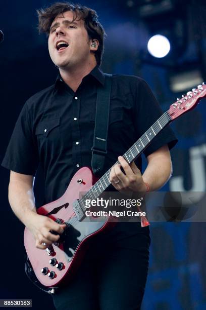 Jim Adkins lead singer and guitar player of Jimmy Eat World performs on stage at the Download Festival held at Donington Park, Leicestershire on June...