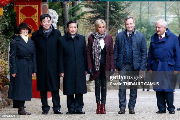 The wife of the French president Brigitte Macron , French Junior Minister for Foreign Affairs Jean-Baptiste Lemoyne , Chinese vice-foreign minister...