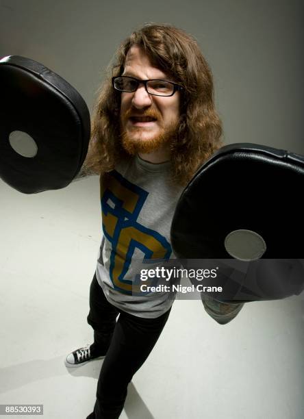Posed portrait of Andy Hurley, drumme of the band Fall Out Boy in Los Angeles, CA on August 10 2008.