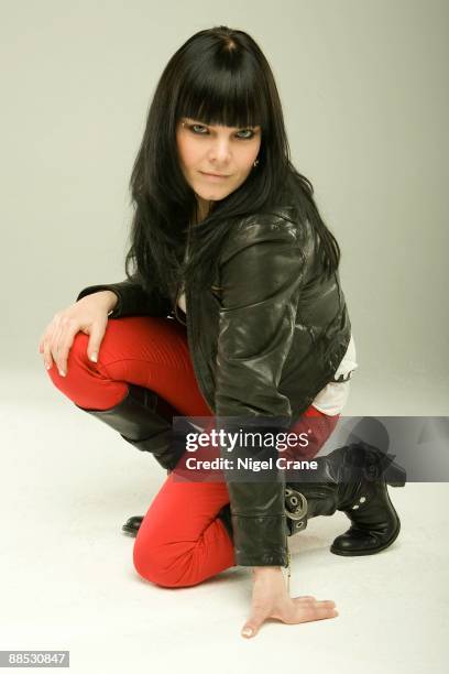 Posed studio portrait of Anette Olzon, lead singer with Finnish metal band Nightwish in London, England on March 25 2008.