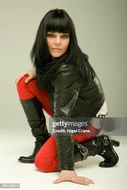 Posed studio portrait of Anette Olzon, lead singer with Finnish metal band Nightwish in London, England on March 25 2008.