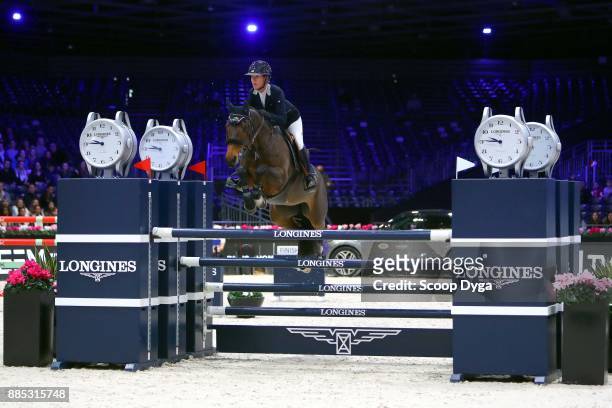 Lauren HOUGH of United States of America ridding OHLALA during the Longines Speed Challenge of the Longines Masters Paris on December 1, 2017 Paris...