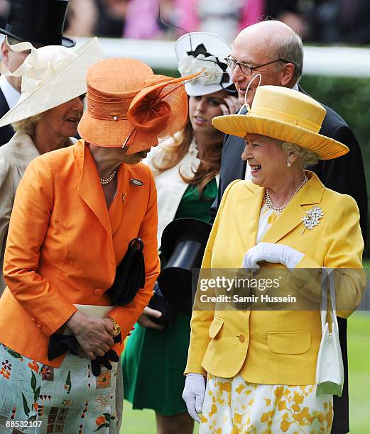 Princess Anne, Princess Royal and Queen Elizabeth II attend the first day of Royal Ascot 2009 at Ascot Racecourse on June 16, 2009 in Ascot, England.