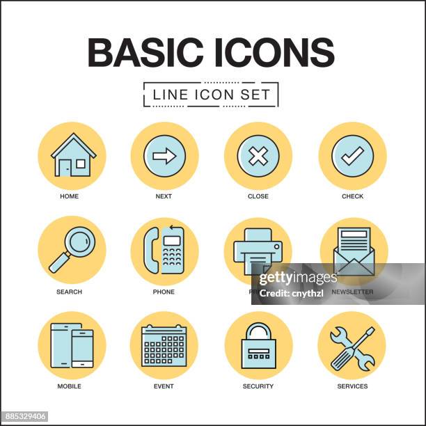 basic line icons set - student support services stock illustrations