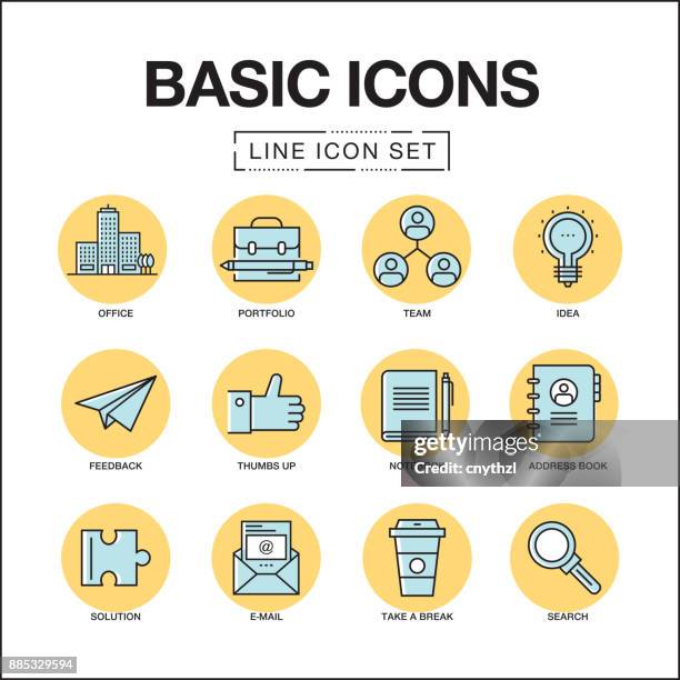 basic line icons set - student support services stock illustrations