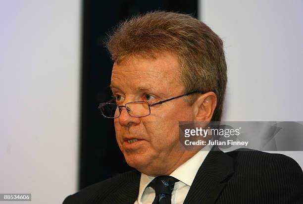 Colin Moynihan, Chairman of the British Olympic Association talks to the media during a press conference after the National Olympic Committee meeting...