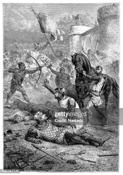 robert ii erkennt seine woundet vater william i - william the conqueror stock-grafiken, -clipart, -cartoons und -symbole