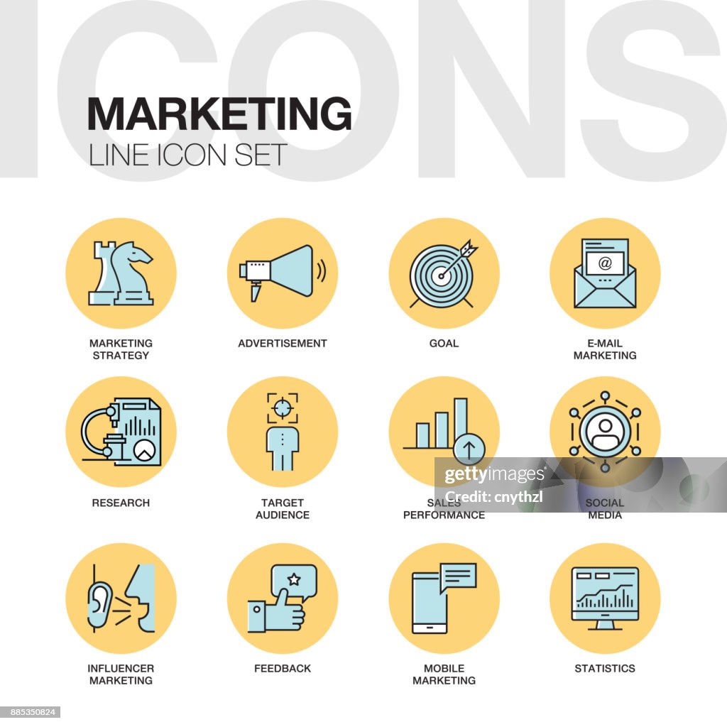 SET ICONE LINEA MARKETING