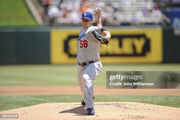 Chad Billingsley of the Los Angeles Dodgers pitches during the game against the Texas Rangers at Rangers Ballpark in Arlington in Arlington, Texas on...