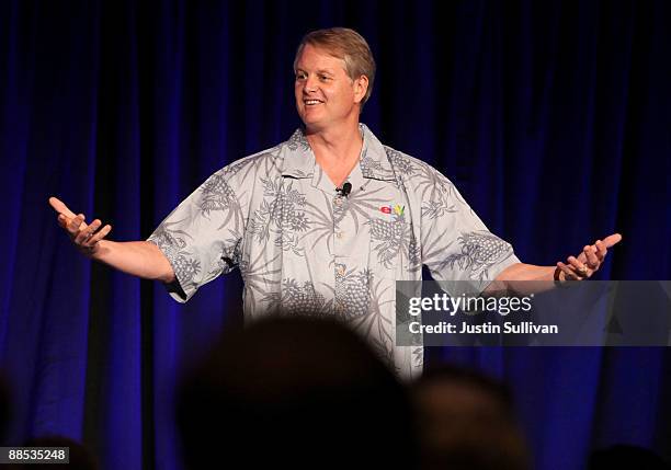 EBay President and CEO John Donahoe speaks during the 2009 eBay Developers Conference June 17, 2009 in San Jose, California. The annual eBay...