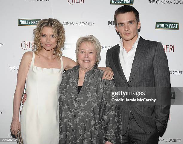 Actors Michelle Pfeiffer, Kathy Bates and Rupert Friend attend the Cinema Society & Noilly Prat screening Of "Cheri" at the Directors Guild of...