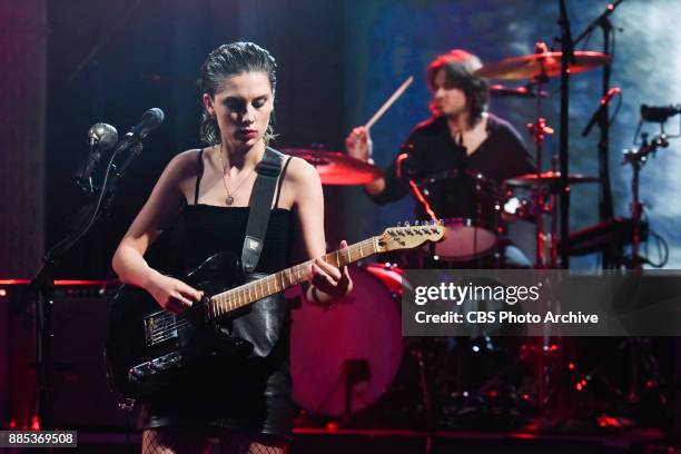 The Late Show with Stephen Colbert and guest Wolf Alice during Thursday's December 1, 2017 show.