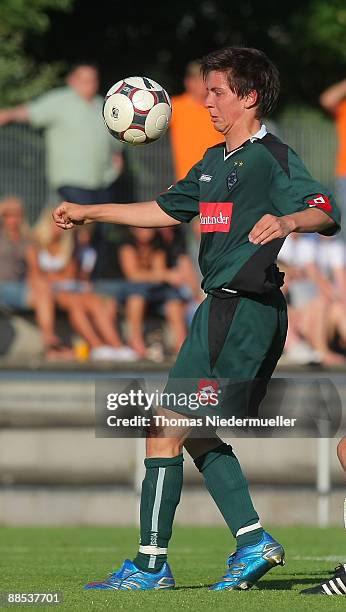 Julian Korb of Gladbach in action during the B juniors match between VfB Stuttgart and Borussia Moenchengladbach at the Robert-Schlienz stadium on...