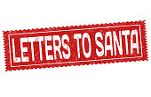 Letters to Santa grunge rubber stamp