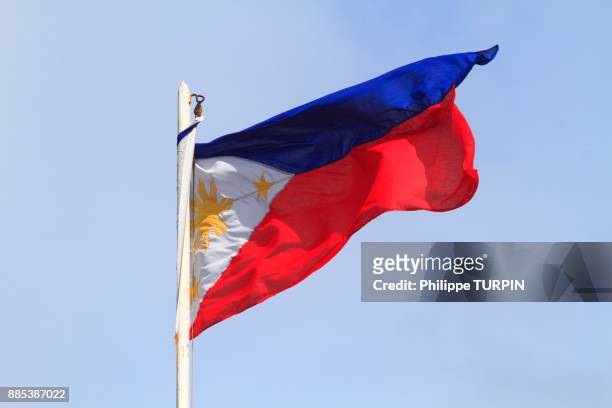 philippinas, national flag.. - philippines national flag stock pictures, royalty-free photos & images