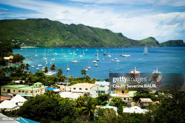 view on admiralty bay and the town port elizabeth, bequia, saint-vincent et les grenadines, west indies - port elizabeth south africa stock pictures, royalty-free photos & images