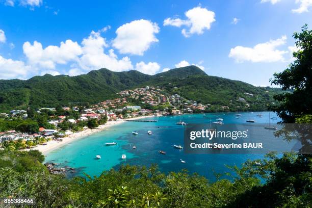 view on the village bourg des anses darlet, martinique, france - isla martinica fotografías e imágenes de stock