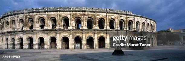 arena of nimes - nimes stock pictures, royalty-free photos & images