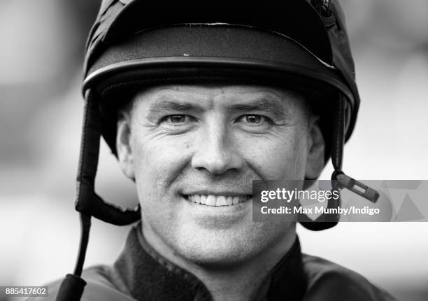 Michael Owen seen in the parade ring before riding 'Calder Prince' in The Prince's Countryside Fund Charity Race at Ascot Racecourse on November 24,...