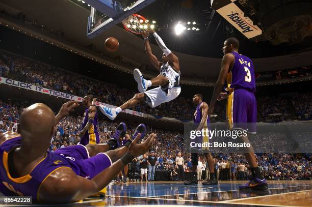 Finals: Orlando Magic Dwight Howard in action, dunk vs Los Angeles Lakers. Game 3. Orlando, FL 6/9/2009 CREDIT: Bob Rosato