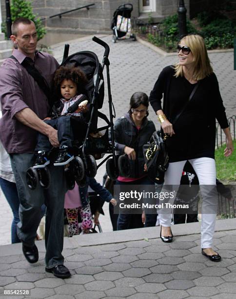 Heidi Klum and son Johan are seen on the Streets of Manhattan on June 17, 2009 in New York City.