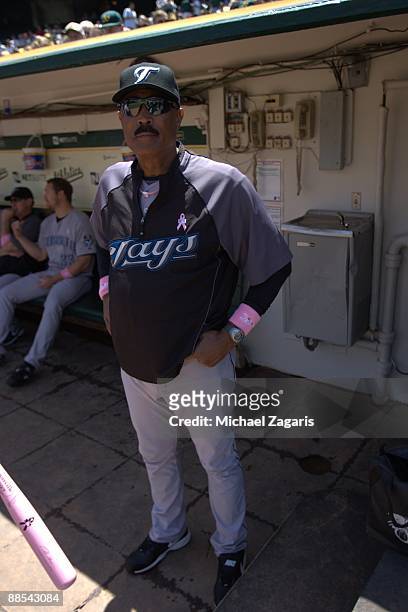 Toronto Blue Jays manager Cito Gaston in the dugout prior to the game against the Oakland Athletics at the Oakland Coliseum on May 10, 2009 in...