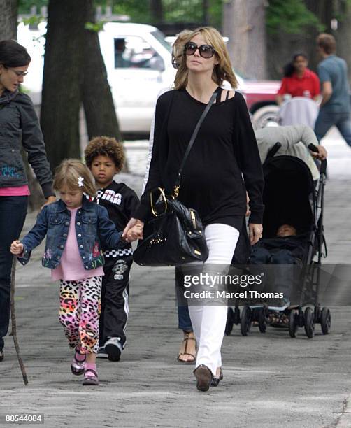 Heidi Klum and kids Leni,Johan and Henry are seen on the Streets of Manhattan on June 17, 2009 in New York City.