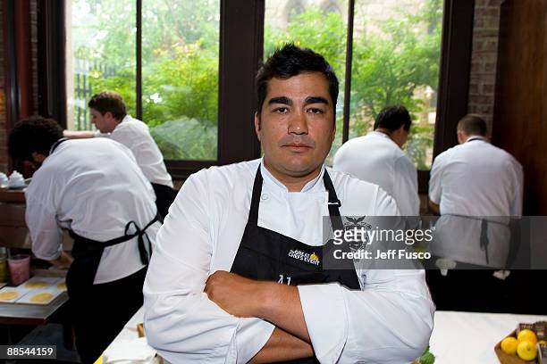 Chef Jose Garces poses at the 4th Annual Great Chefs Event Benefiting AlexÕs Lemonade Stand Foundation at Osteria on June 17, 2009 in Philadelphia,...
