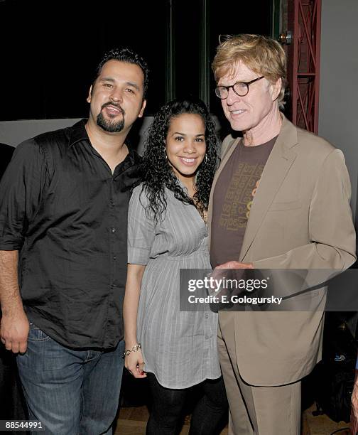 Cruz Angeles, Gleendilys Inoa and Robert Redford attend the opening night of BAMcinemaFEST at the Howard Gilman Opera House on June 17, 2009 in New...