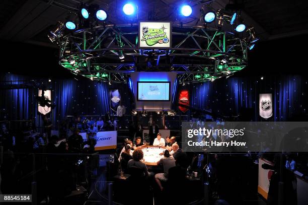 View of the final table during the NHL Charity Shootout at the World Series of Poker at the Rio Hotel & Casino in Las Vegas, Nevada on June 17, 2009.