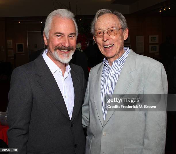 Makeup special effects artists Rick Baker and Dick Smith attend the tribute to Dick Smith at the Academy of Motion Picture Arts and Sciences' Samuel...