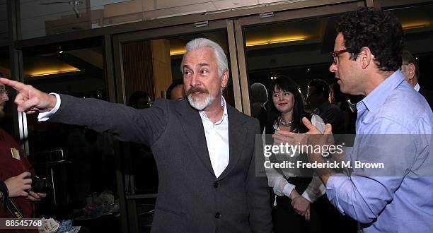 Makeup special effects artists Rick Baker and director J. J. Abrams attend the tribute to makeup special effects artist Dick Smith at the Academy of...
