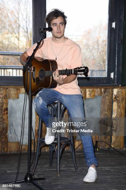 Mexican singer and actor Jorge Blanco performs the Semmel Concerts Press Lunch on December 4, 2017 in Berlin, Germany.