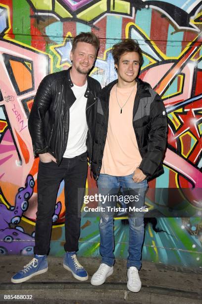 German singer Ben Zucker and mexican actor and singer Jorge Blanco attend the Semmel Concerts Press Lunch on December 4, 2017 in Berlin, Germany.