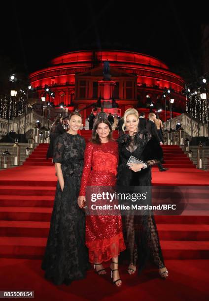 Caroline Rush, Natalie Massenet and Nadja Swarovski attend The Fashion Awards 2017 in partnership with Swarovski at Royal Albert Hall on December 4,...