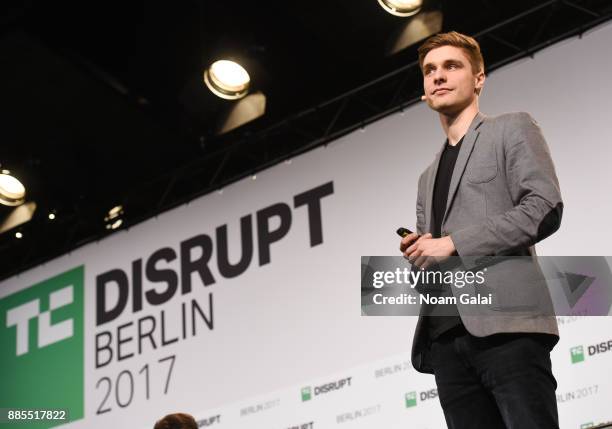Philip Eller of Blik speaks at TechCrunch Disrupt Berlin 2017 at Arena Berlin on December 4, 2017 in Berlin, Germany.
