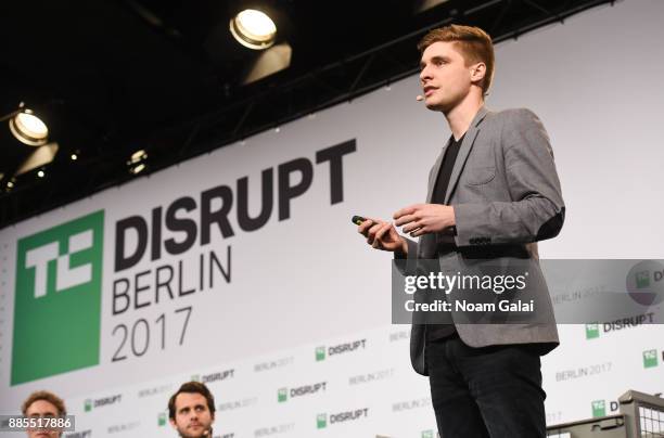 Philip Eller of Blik speaks at TechCrunch Disrupt Berlin 2017 at Arena Berlin on December 4, 2017 in Berlin, Germany.