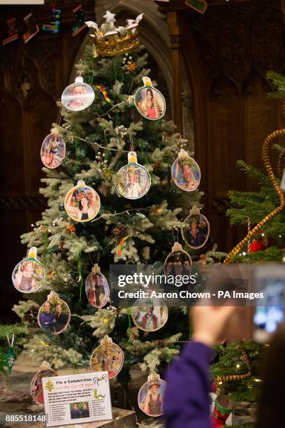 The I'm a Celebri-Tree decorated during a Christmas Tree Festival at St Mary's Church in Melton Mowbray.