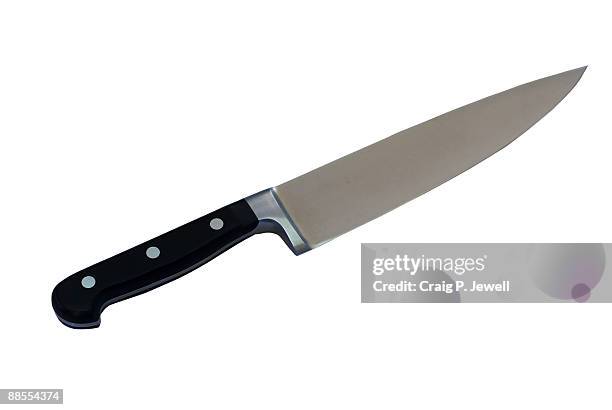 isolated carving knife - couteau de cuisine photos et images de collection