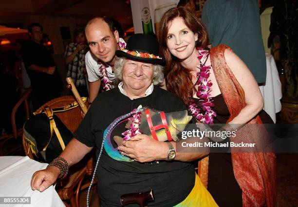 Producer David Becker, artist Wavy Gravy and director Michelle Esrick attend the opening night party of the 2009 Maui Film Festival at Tommy Bahamas...