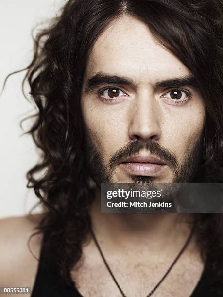 Comedian Russell Brand poses for a portrait shoot in London for Saturday Times magazine on February 22, 2009.