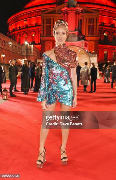 Adwoa Aboah attends The Fashion Awards 2017 in partnership with Swarovski at Royal Albert Hall on December 4, 2017 in London, England.