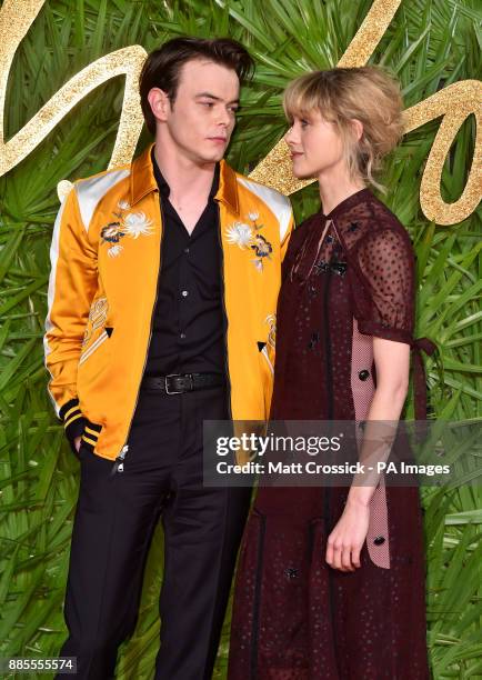 Charlie Heaton and Natalia Dyer attending the Fashion Awards 2017, in partnership with Swarovski, held at the Royal Albert Hall, London. Picture...