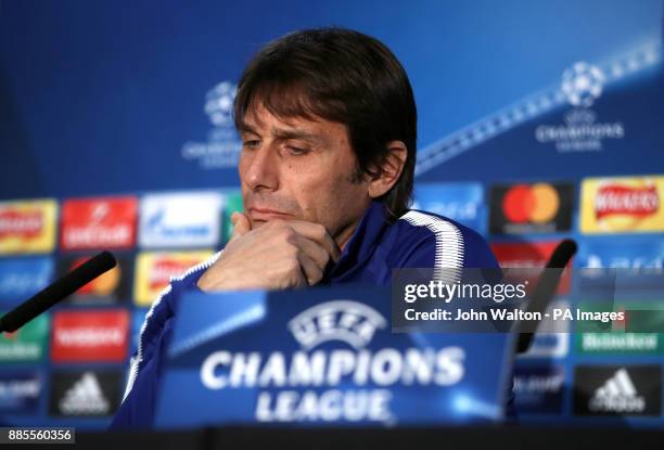 Chelsea manager Antonio Conte during the press conference at Stamford Bridge, London.