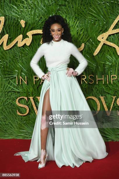 Winnie Harlow attends The Fashion Awards 2017 in partnership with Swarovski at Royal Albert Hall on December 4, 2017 in London, England.