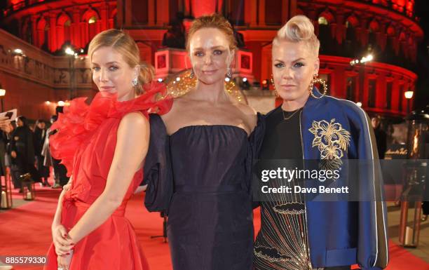 Annabelle Wallis, Stella McCartney and Pink attend The Fashion Awards 2017 in partnership with Swarovski at Royal Albert Hall on December 4, 2017 in...