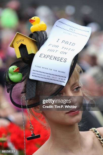 Racegoer attending Royal Ascot on Ladies Day at Ascot Racecourse on June 18, 2009 in Ascot, England.