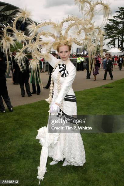 Racegoer attends Royal Ascot on Ladies Day at Ascot Racecourse on June 18, 2009 in Ascot, England.