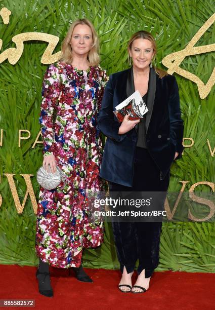 Kate Reardon and Anya Hindmarch attend The Fashion Awards 2017 in partnership with Swarovski at Royal Albert Hall on December 4, 2017 in London,...