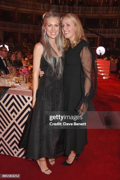 Sarah Harris and Laura Weir attend a drinks reception ahead of The Fashion Awards 2017 in partnership with Swarovski at Royal Albert Hall on December...